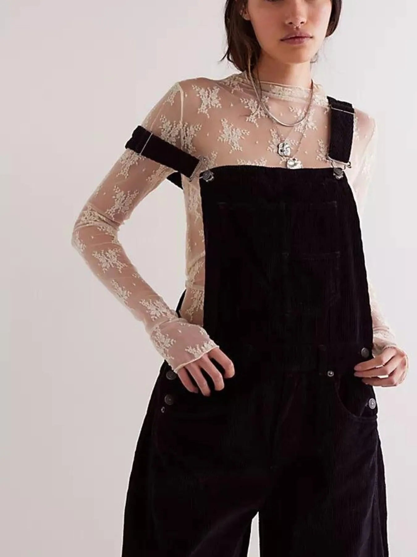 Corduroy Wide-Leg Overall with Adjustable Straps - Tigbul's Variety Fashion Shop
