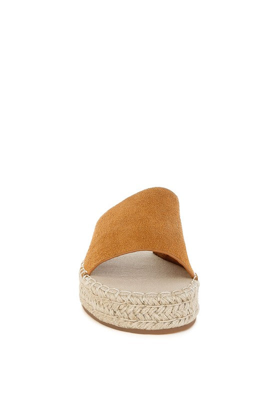 Huntra Real Soft Leather Espadrille Flatforms - Tigbul's Variety Fashion Shop