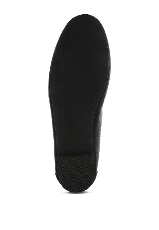 Modaha Horsebit & Embellished Real Black Leather Loafers - Tigbul's Variety Fashion Shop
