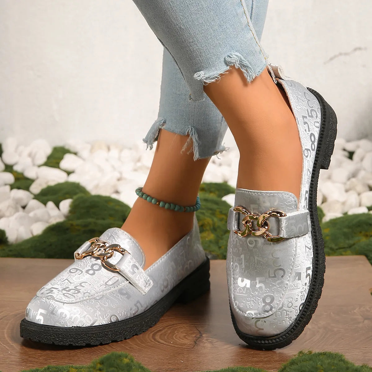Round Toe Block Heels Loafers - Tigbul's Variety Fashion Shop