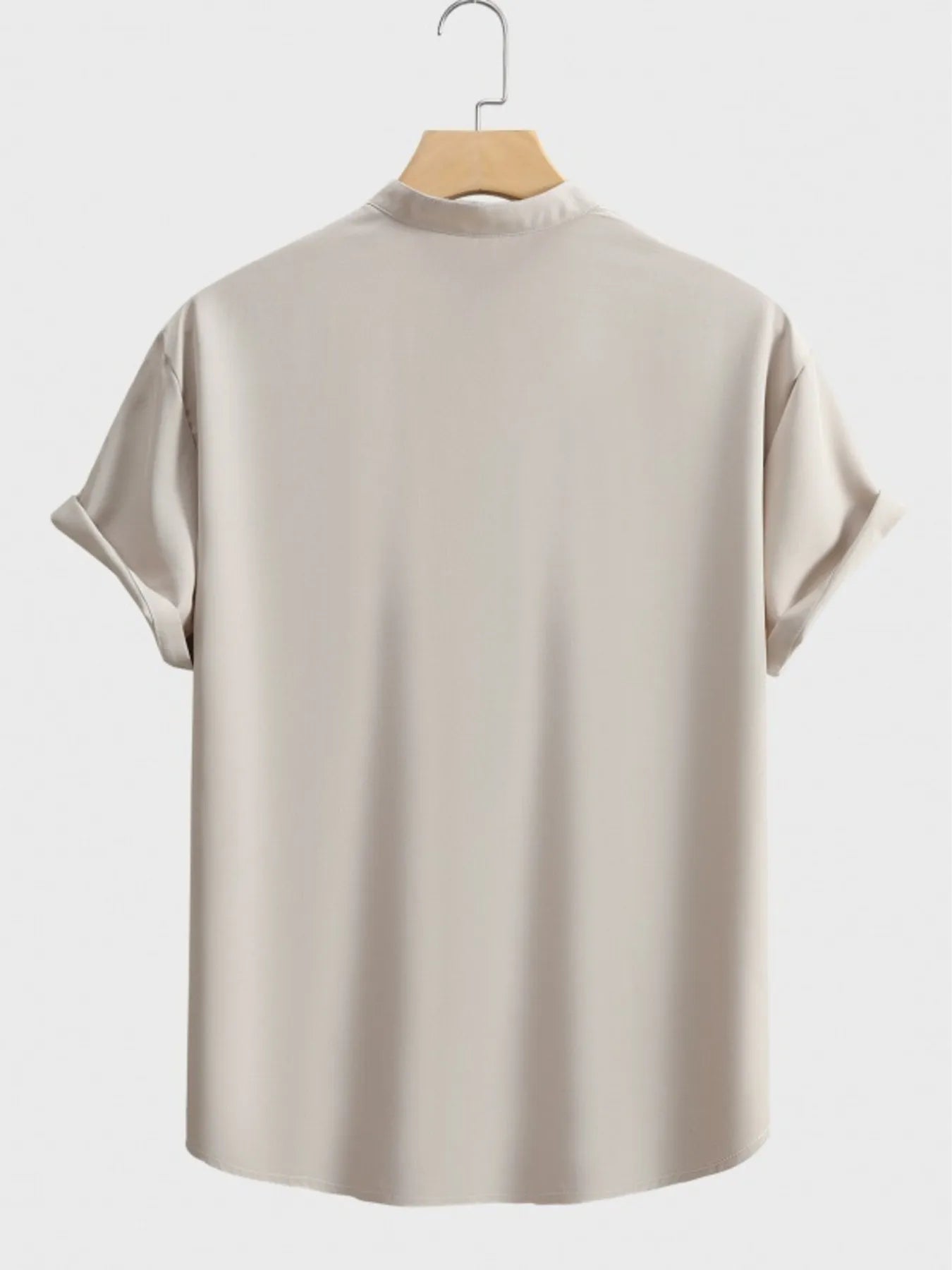 Men's Button Detail Short Sleeve Blouse - Tigbul's Variety Fashion Shop