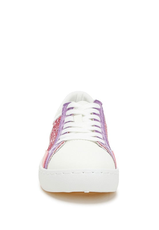Cosmolight Glitter Faux Leather Sneakers - Tigbul's Variety Fashion Shop