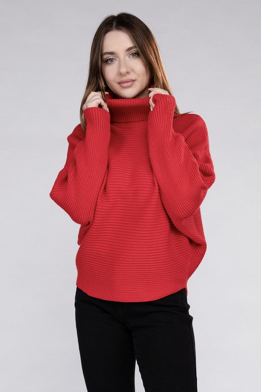 Viscose Dolman Sleeve Turtleneck Sweater - Tigbul's Variety Fashion Shop