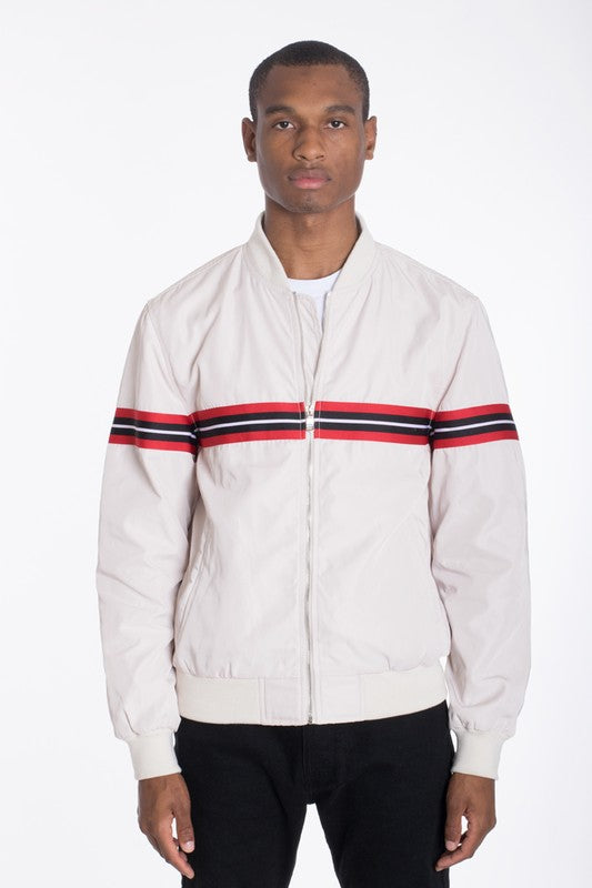 Luxury WOVEN TAPED BOMBER JACKET - Tigbul's Variety Fashion Shop