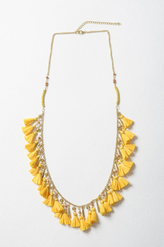 Solid Tassel Chain Fashion Necklace - Tigbul's Variety Fashion Shop