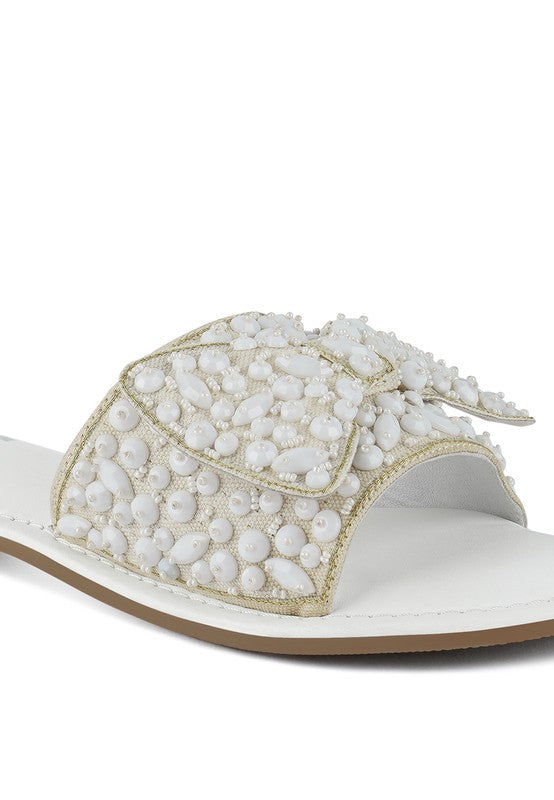 Pipa Big Bow Beaded Flats - Tigbul's Variety Fashion Shop