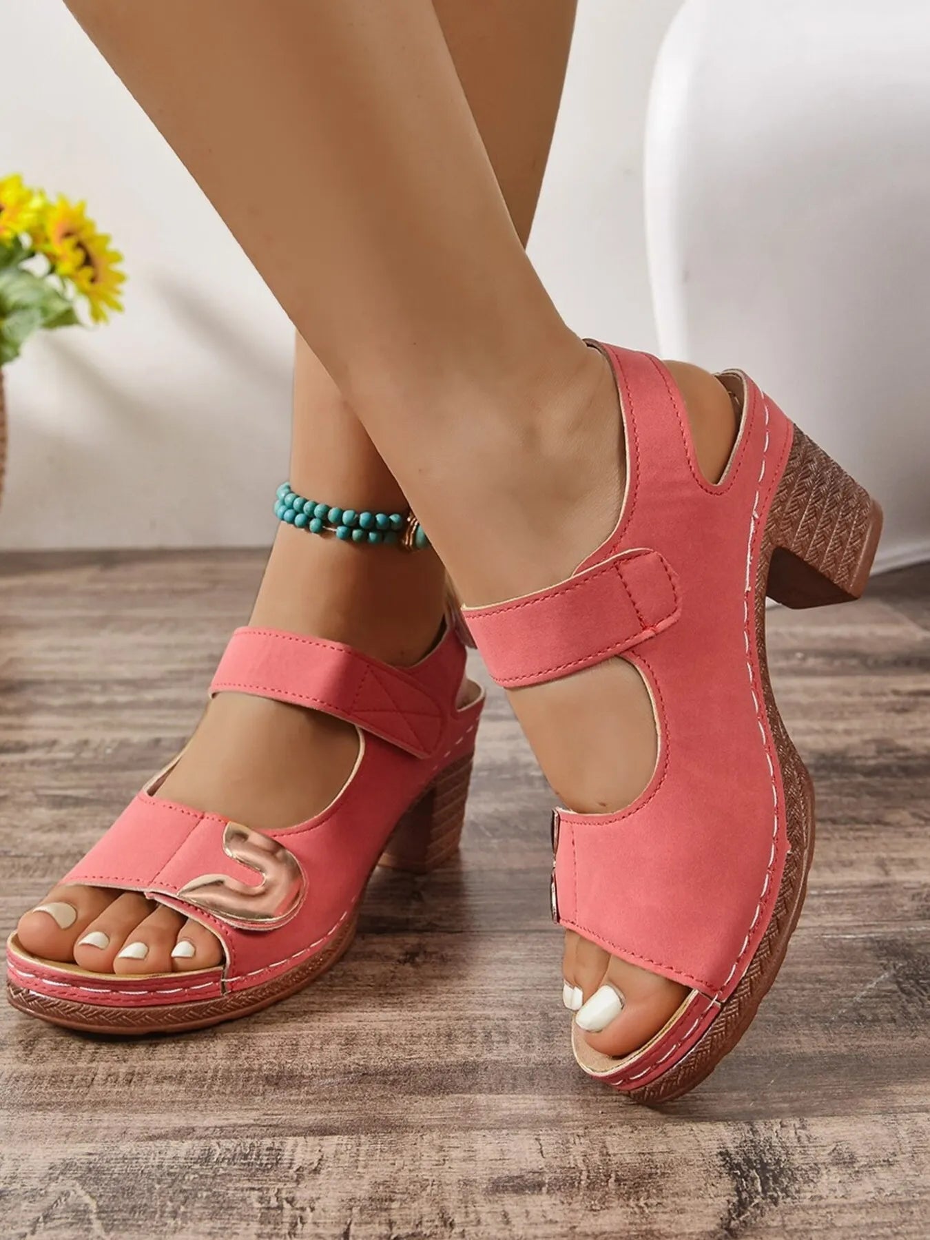 Open Toe Block Heel Sandals - Tigbul's Variety Fashion Shop