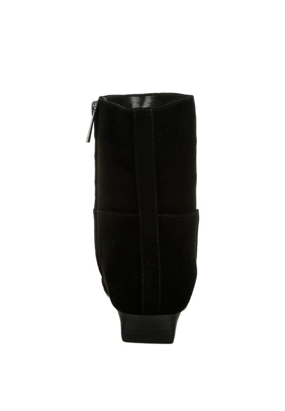 Hakra Flared Heel Suede Boots - Tigbul's Variety Fashion Shop