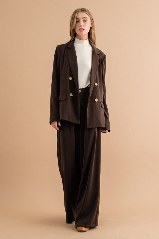 DOUBLE BUTTON BLAZER JACKET - Tigbul's Variety Fashion Shop