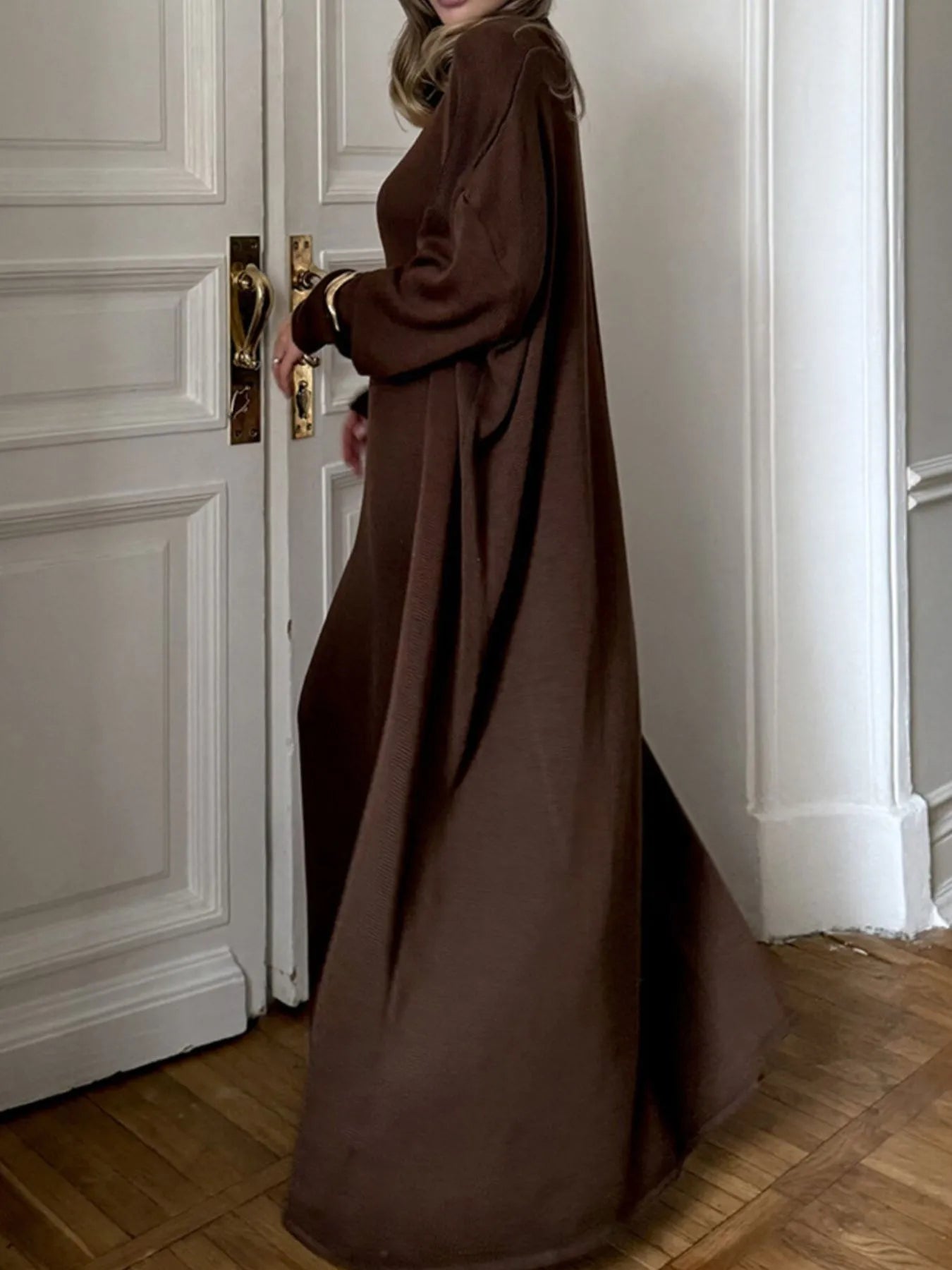 V-Neck Knit Dress and Cardigan Sweater Set - Tigbul's Variety Fashion Shop