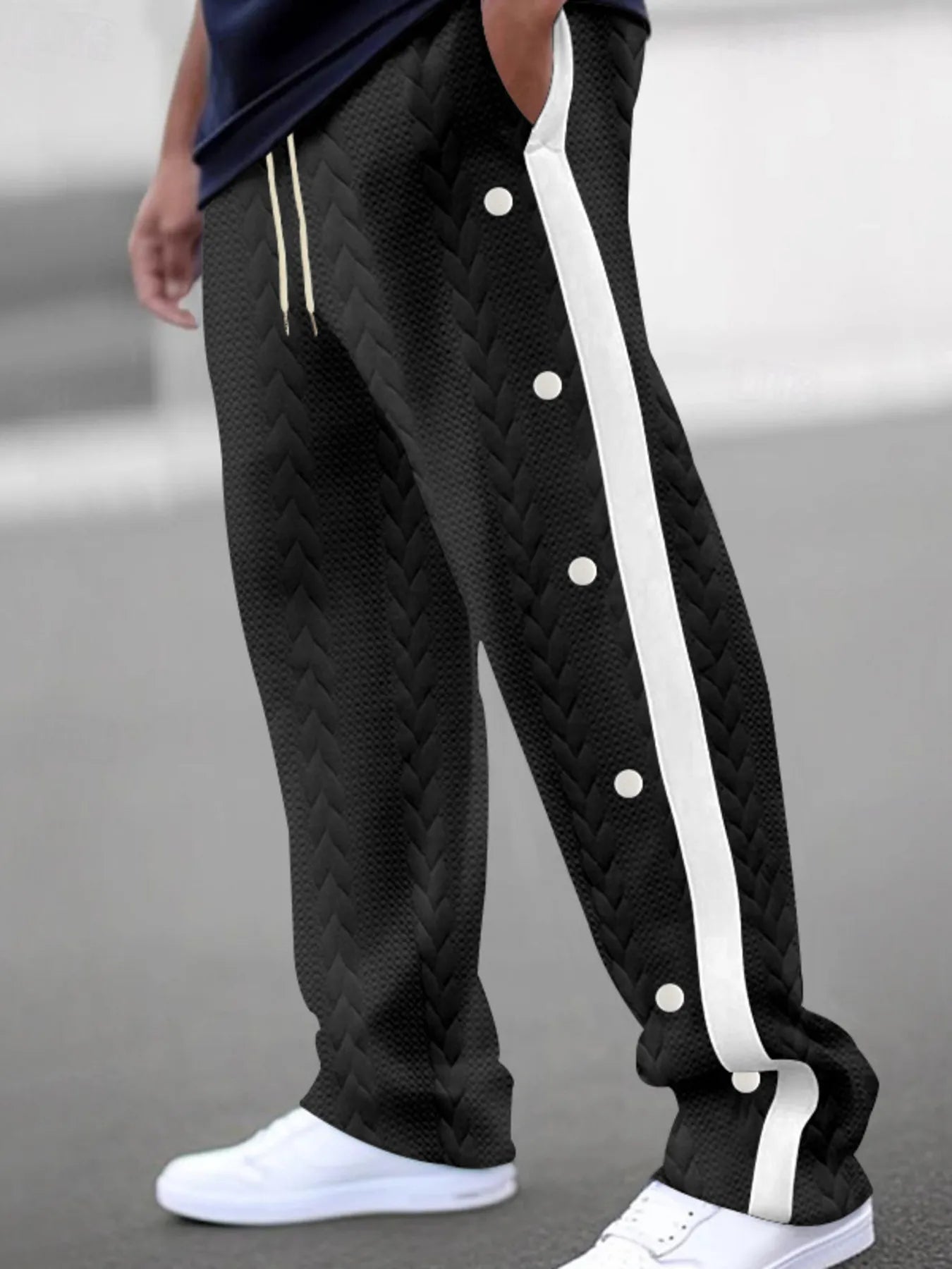 Men's Full Size Textured Drawstring Pants Plus Size - Tigbul's Variety Fashion Shop
