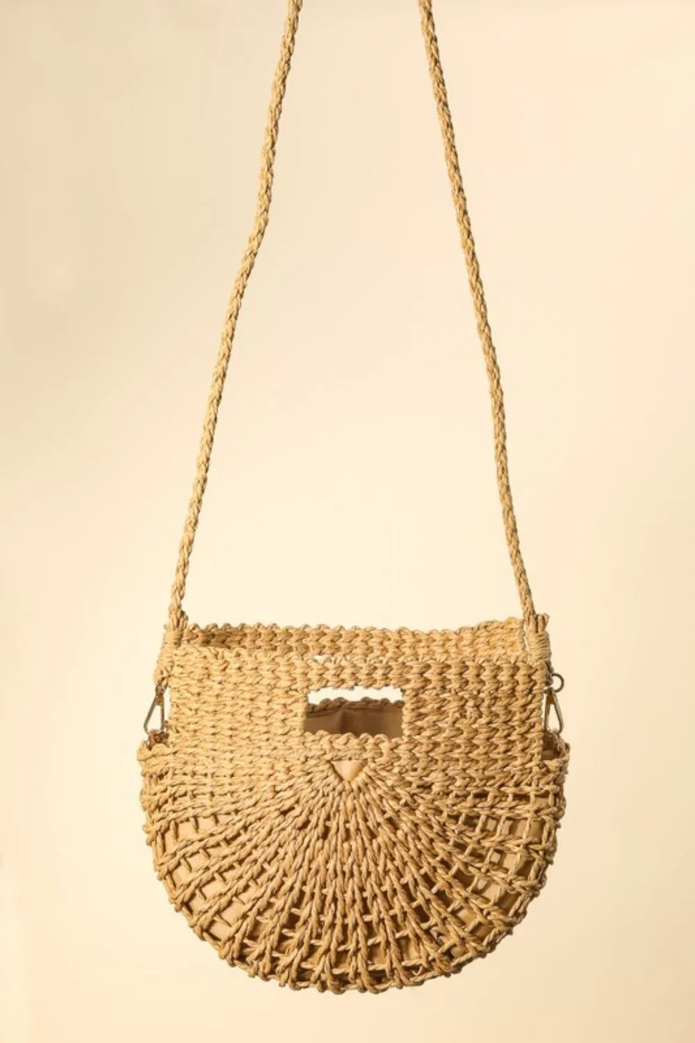 Braided Semi Circle Tote Bag - Tigbul's Variety Fashion Shop