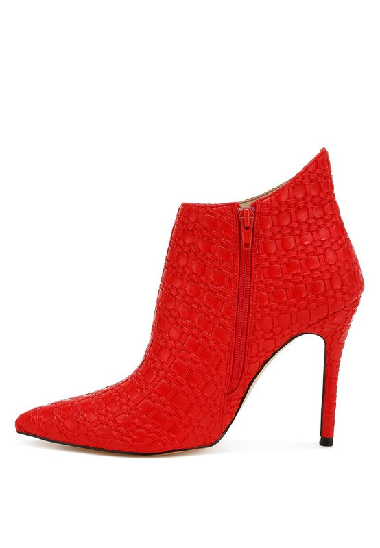 Lolita Woven Texture Stiletto Boot - Tigbul's Variety Fashion Shop