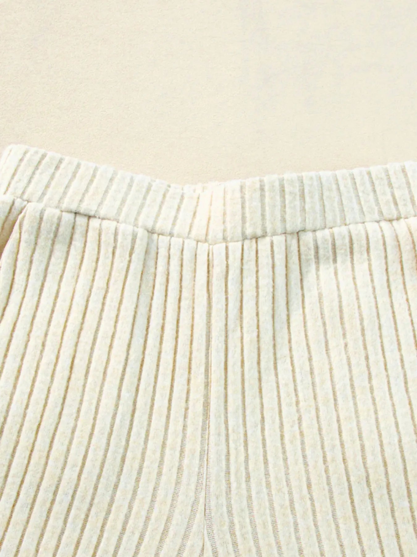 Ribbed Knit V-Neck Top and Pants Lounge Set - Tigbul's Variety Fashion Shop