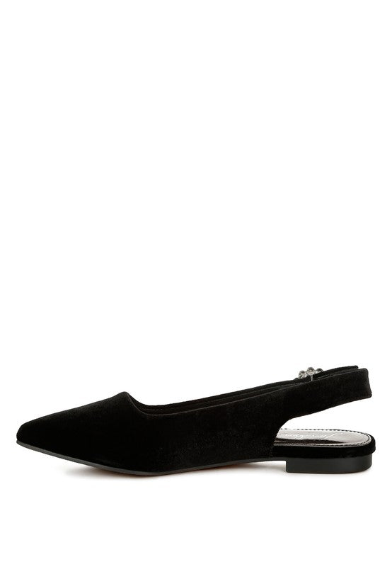 Dolan Velvet Slingback Flat Sandals - Tigbul's Variety Fashion Shop