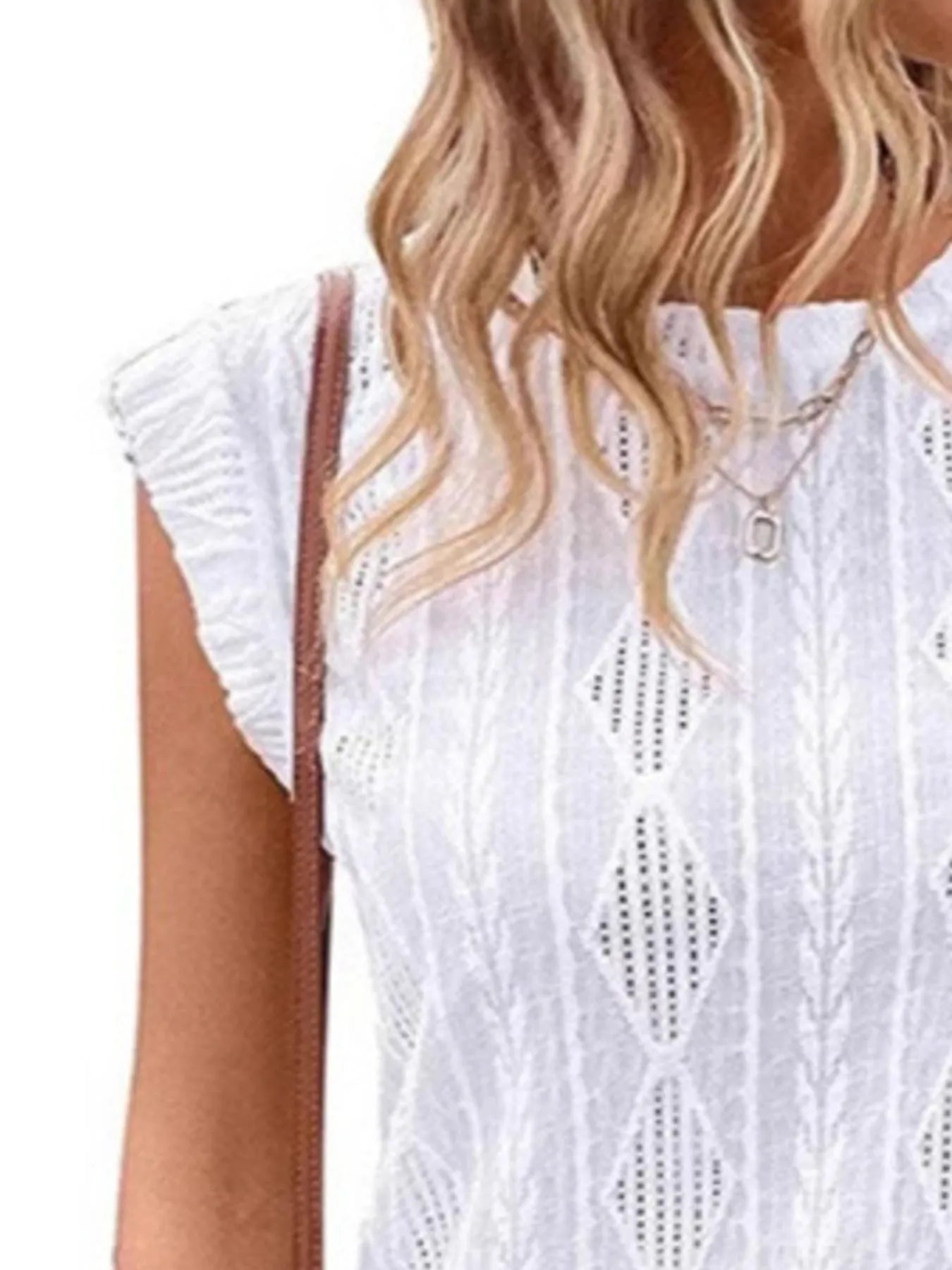 Openwork Round Neck Top - Tigbul's Variety Fashion Shop