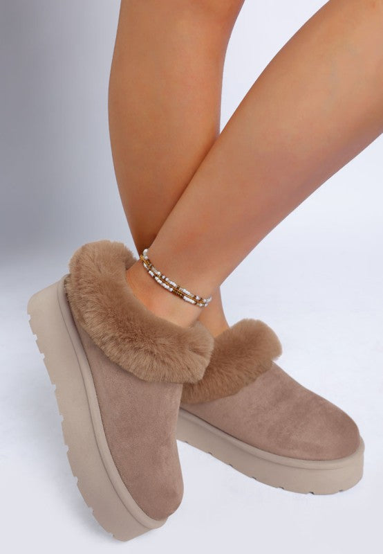 Aniso Faux Fur Slip On Snow Boots - Tigbul's Variety Fashion Shop