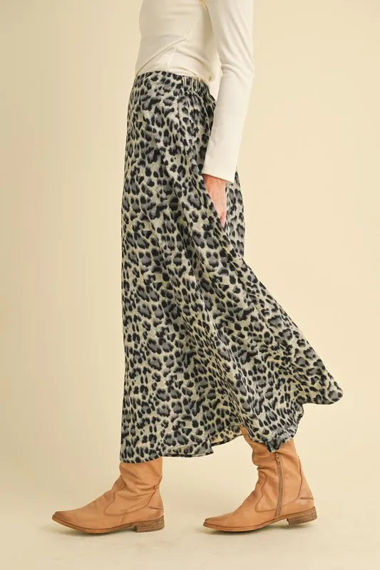 Black Leopard Midi Skirt - Tigbul's Variety Fashion Shop