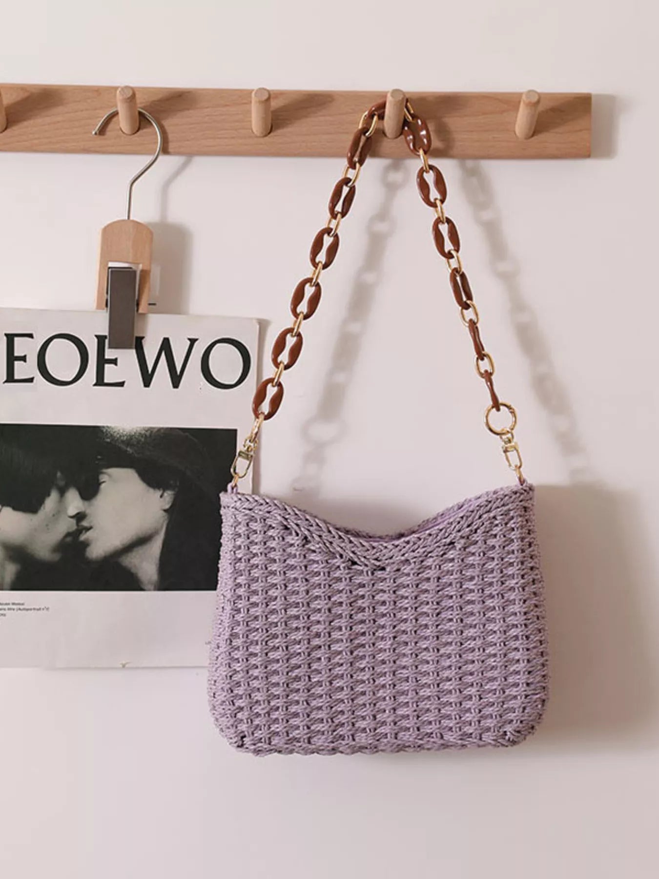 Woven Straw Shoulder Bag - Tigbul's Variety Fashion Shop