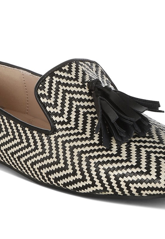 Dara Raffia Tassels Detail Loafers - Tigbul's Variety Fashion Shop
