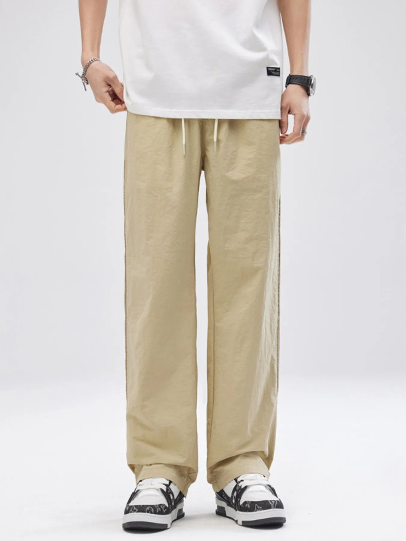 Men's Full Size Striped Wide Leg Pants Plus Size - Tigbul's Variety Fashion Shop