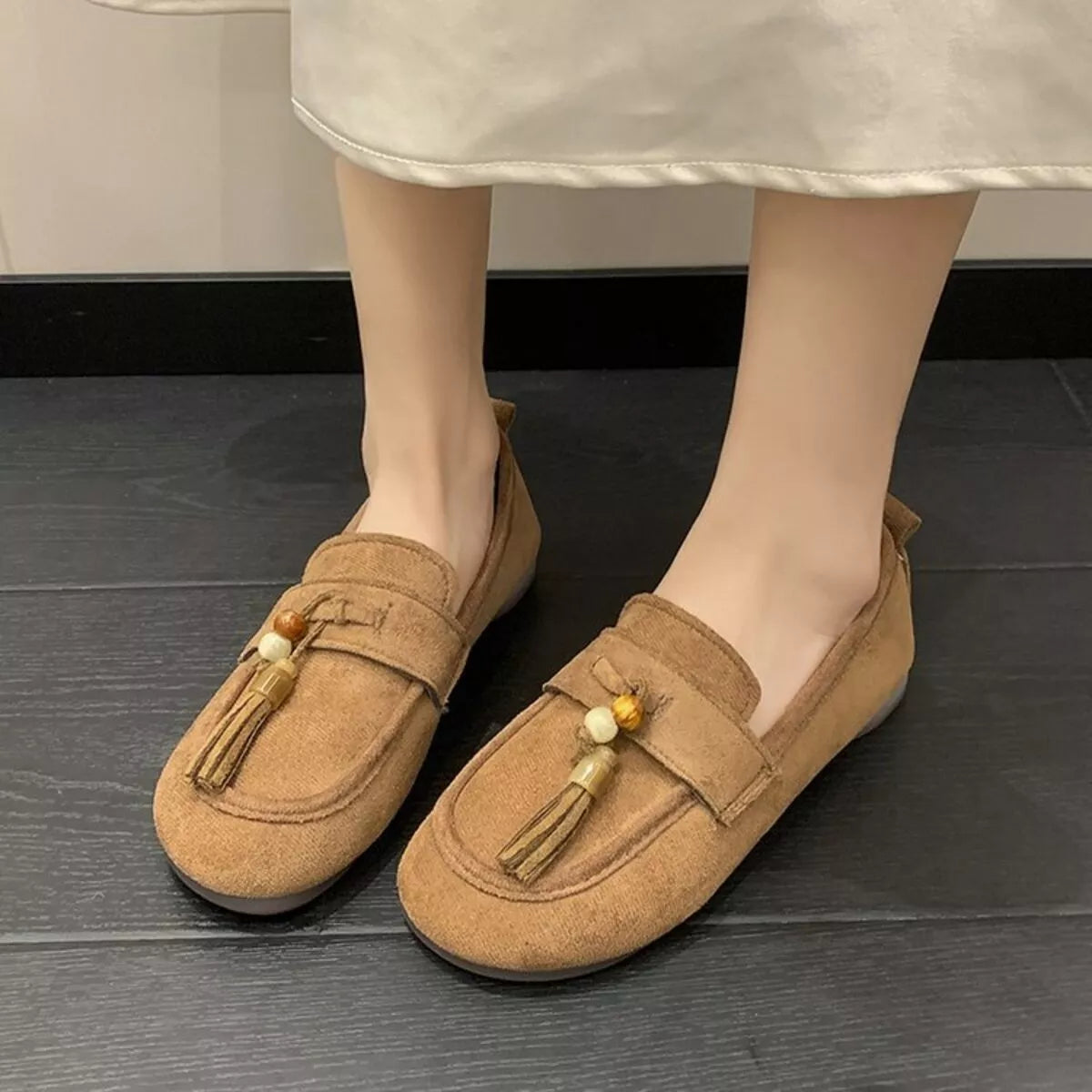 Tassel Round Toe Slip-Ons - Tigbul's Variety Fashion Shop