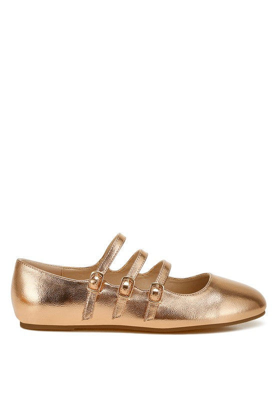 Macarina Triple Strap Mary Jane Ballerinas - Tigbul's Variety Fashion Shop