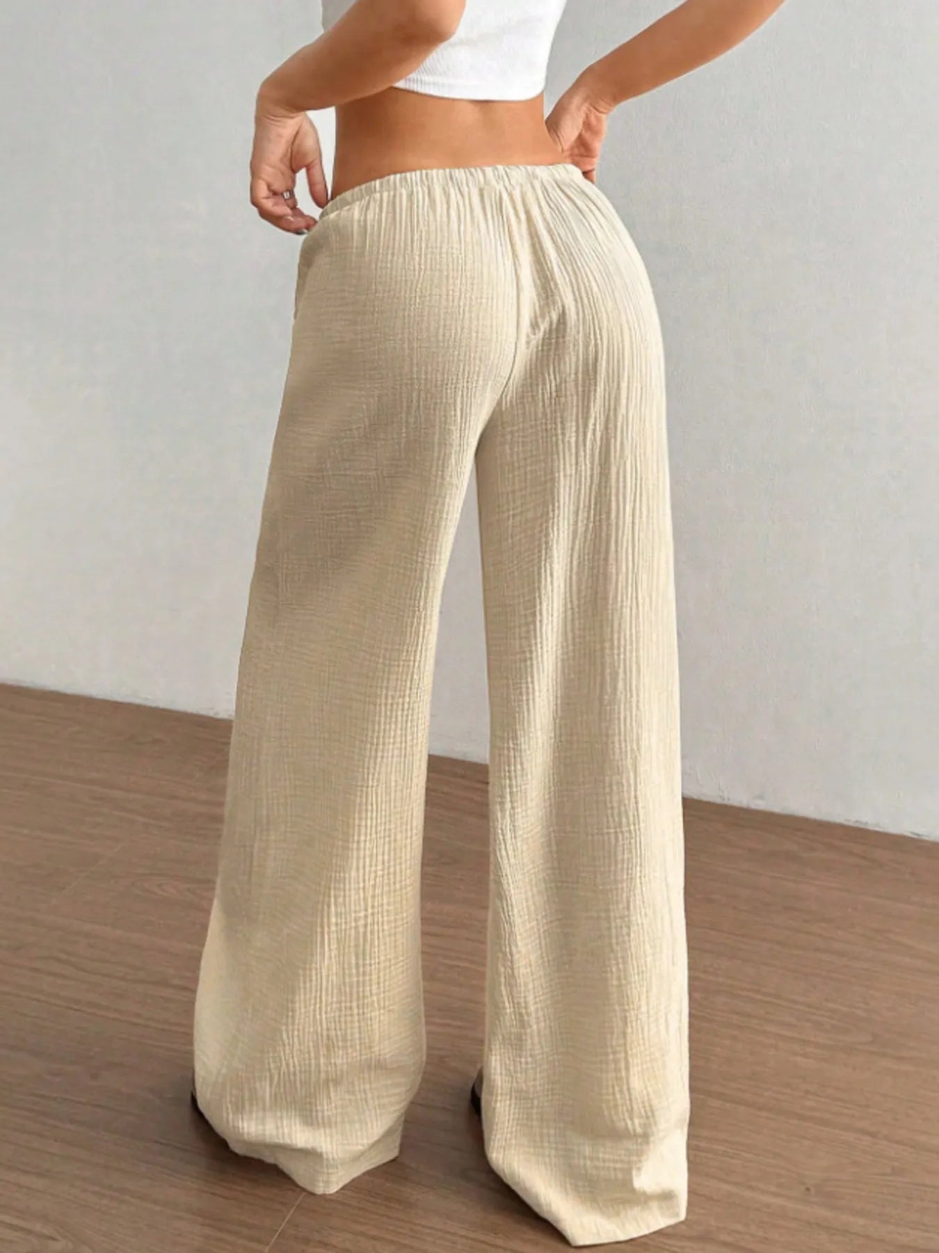 Wide Leg Drawstring Casual Pants - Tigbul's Variety Fashion Shop