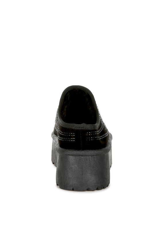 Kickles Rhinestones Embellished Classic Platform - Tigbul's Variety Fashion Shop