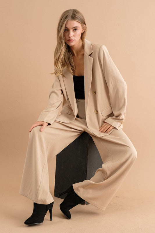 DOUBLE BUTTON BLAZER JACKET - Tigbul's Variety Fashion Shop