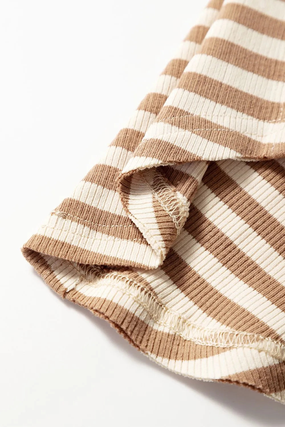 Stripe Exposed Seam Trim Round Neck Sleeveless Top - Tigbul's Variety Fashion Shop