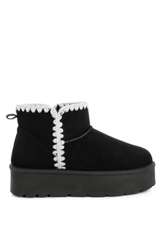 Rochas Scalloped Detail Snow Boots - Tigbul's Variety Fashion Shop