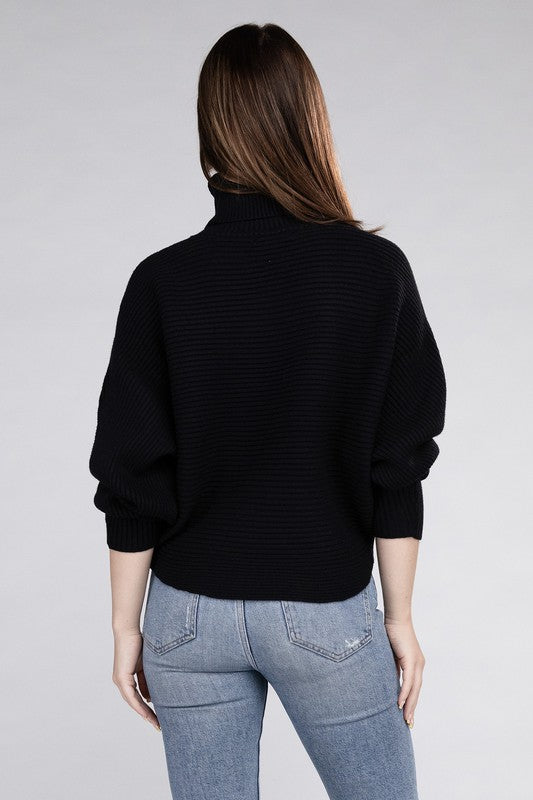 Viscose Dolman Sleeve Turtleneck Sweater - Tigbul's Variety Fashion Shop