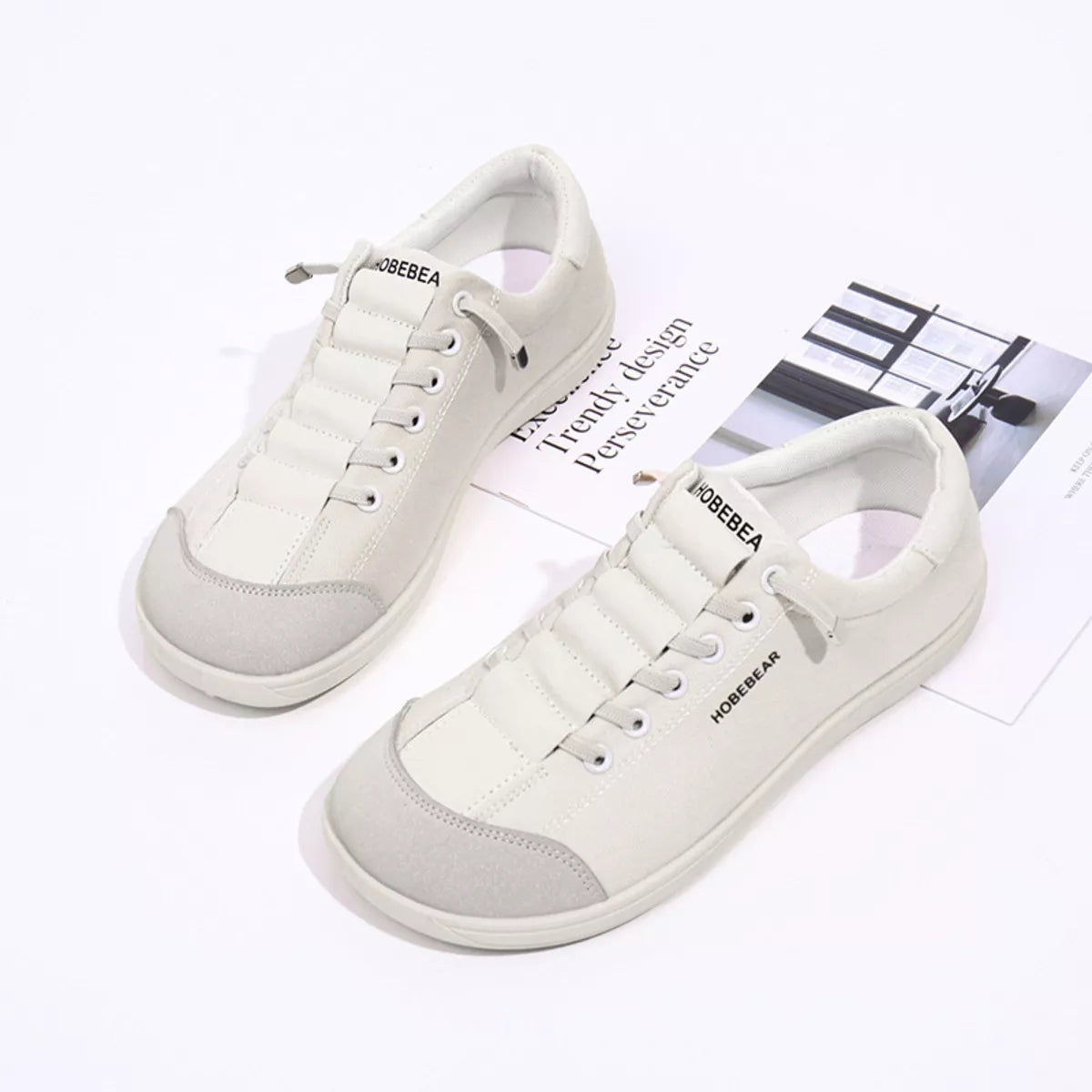 Contrast Lace Up Sneakers - Tigbul's Variety Fashion Shop