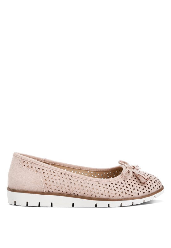 Pacer Perforated Leather Ballerinas - Tigbul's Variety Fashion Shop
