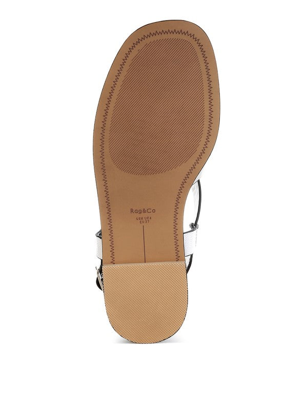Doata Metallic Genuine Leather Buckled Flats - Tigbul's Variety Fashion Shop