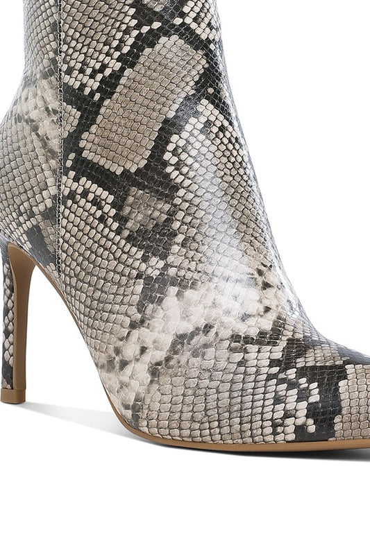 Tatria Textured Stiletto Heel Ankle Boots - Tigbul's Variety Fashion Shop