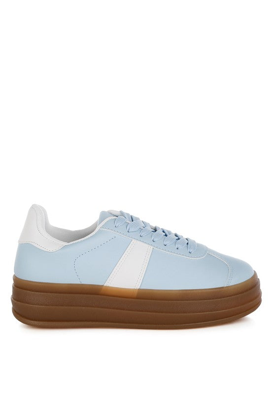 Knockout Faux Leather Lace-Up Sneakers - Tigbul's Variety Fashion Shop