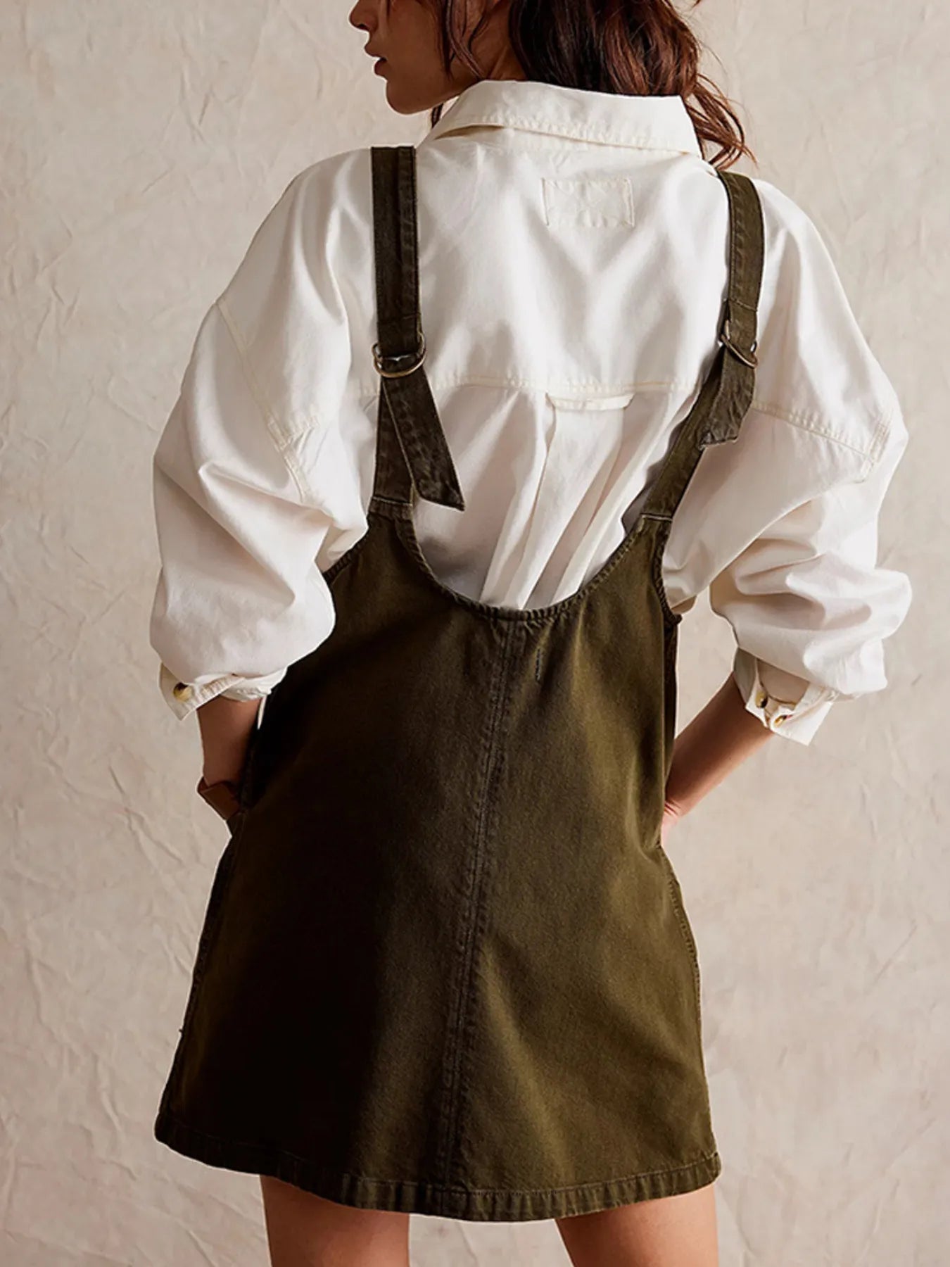 Oversized V-Neck Denim Tank Dress with Front Pockets - Tigbul's Variety Fashion Shop