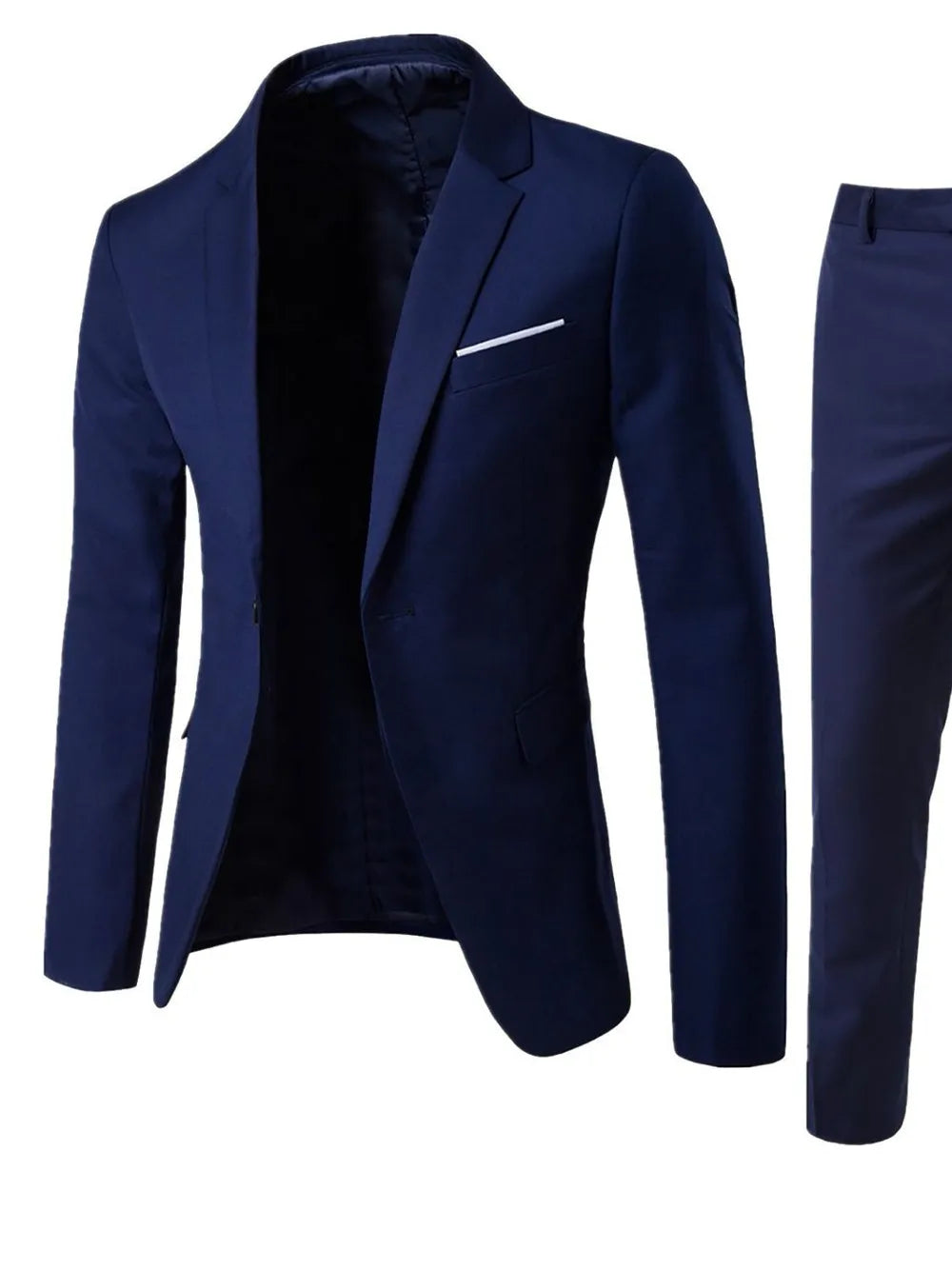 Men's Full Size Slim Fit One Button Top and Pants Two-Piece Blazer Set Plus Size - Tigbul's Variety Fashion Shop