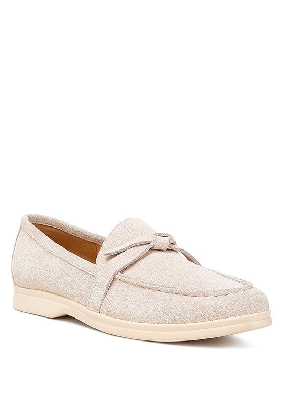 Nautica Genuine Suede Knot Detailed Loafers - Tigbul's Variety Fashion Shop