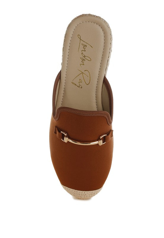 Nazaya Horsebit Detail Espadrilles Mules - Tigbul's Variety Fashion Shop