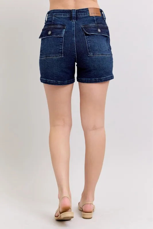 Judy Blue High Waist Back Flap Pocket Denim Shorts - Tigbul's Variety Fashion Shop
