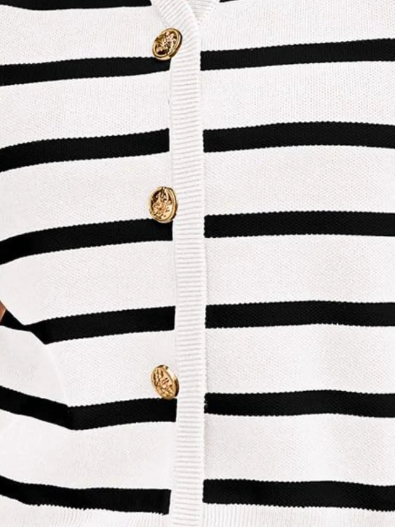 Striped Button-Front Sweater Vest - Tigbul's Variety Fashion Shop
