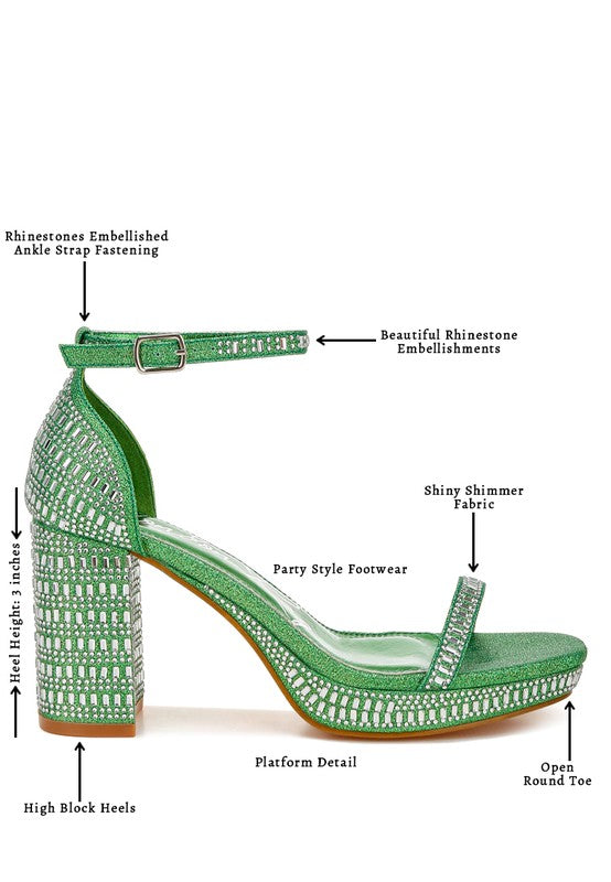 Ronan Rhinestones Embellished Block Sandals - Tigbul's Variety Fashion Shop