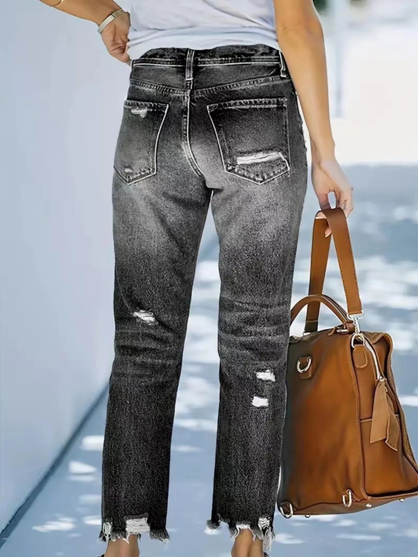 Distressed Straight Leg Jeans - Tigbul's Variety Fashion Shop