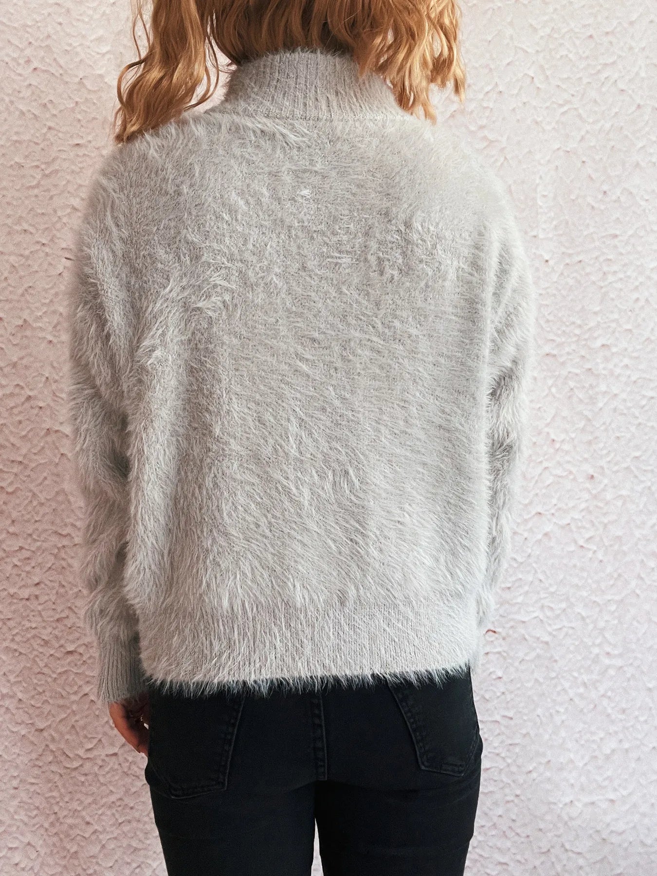 Cozy Fuzzy Half-Zip Sweater - Tigbul's Variety Fashion Shop