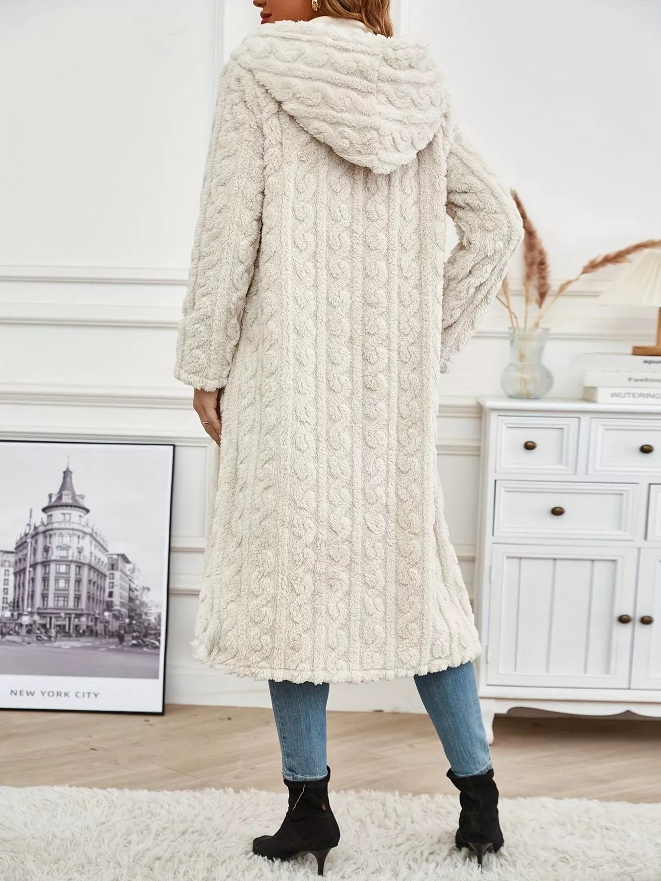 Sherpa Longline Hooded Coat - Tigbul's Variety Fashion Shop