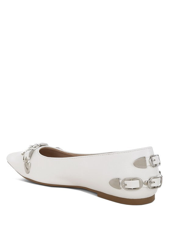 Golini Belt Buckle Detail Ballerinas - Tigbul's Variety Fashion Shop