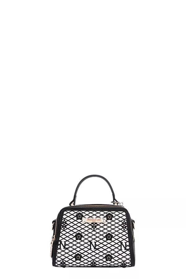 Nicole Lee USA Vegan Geometric Pattern Structured Handbag - Tigbul's Variety Fashion Shop